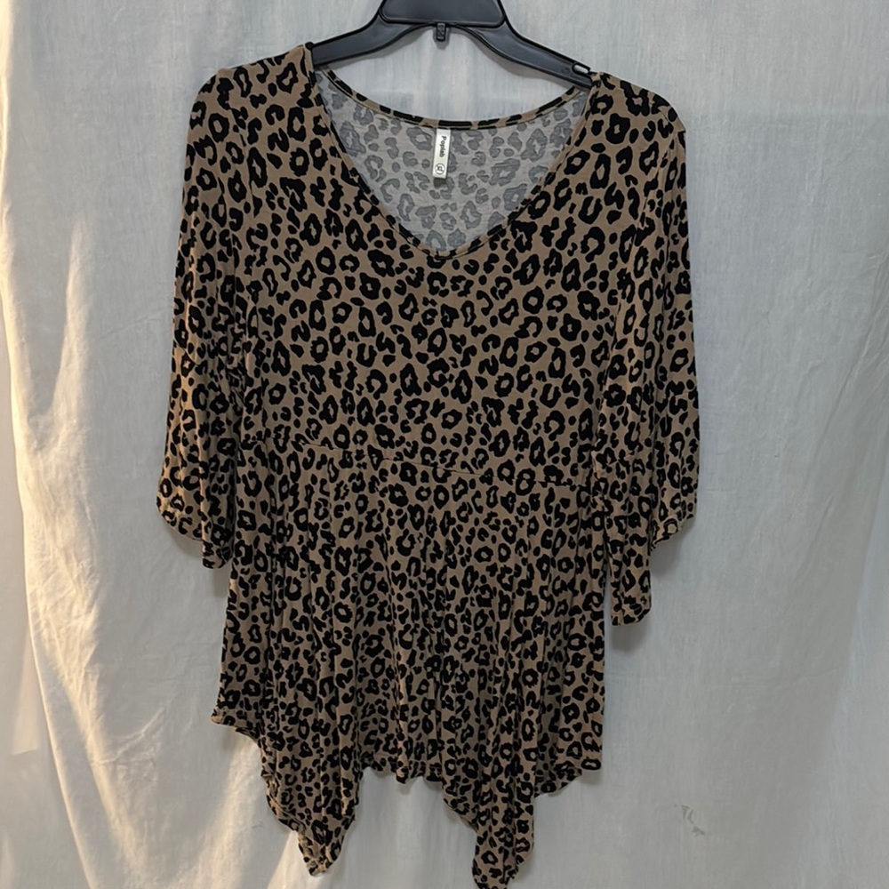Leopard Print V-Neck Women's Top